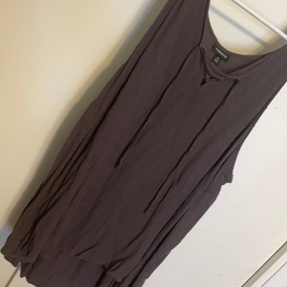Torrid Gray Crinkle Sleeveless Top